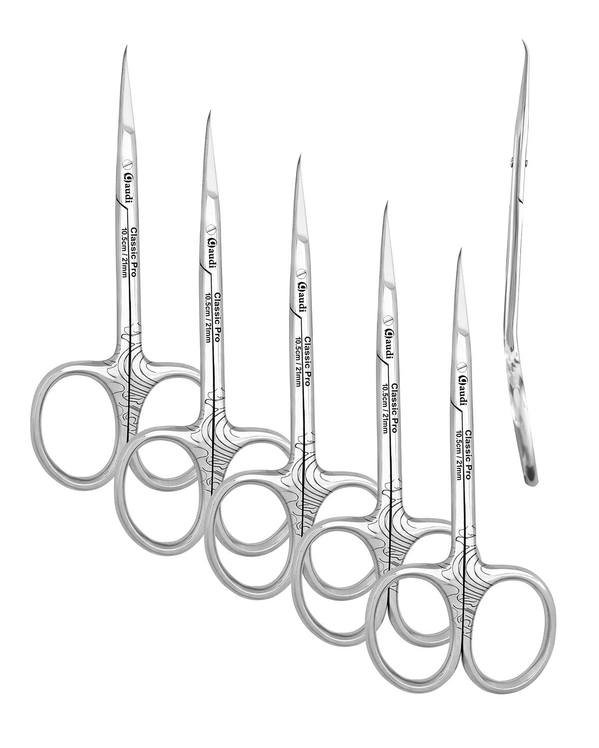 Pack 5 Tijeras para Cuticulas 10.5cm 21mm